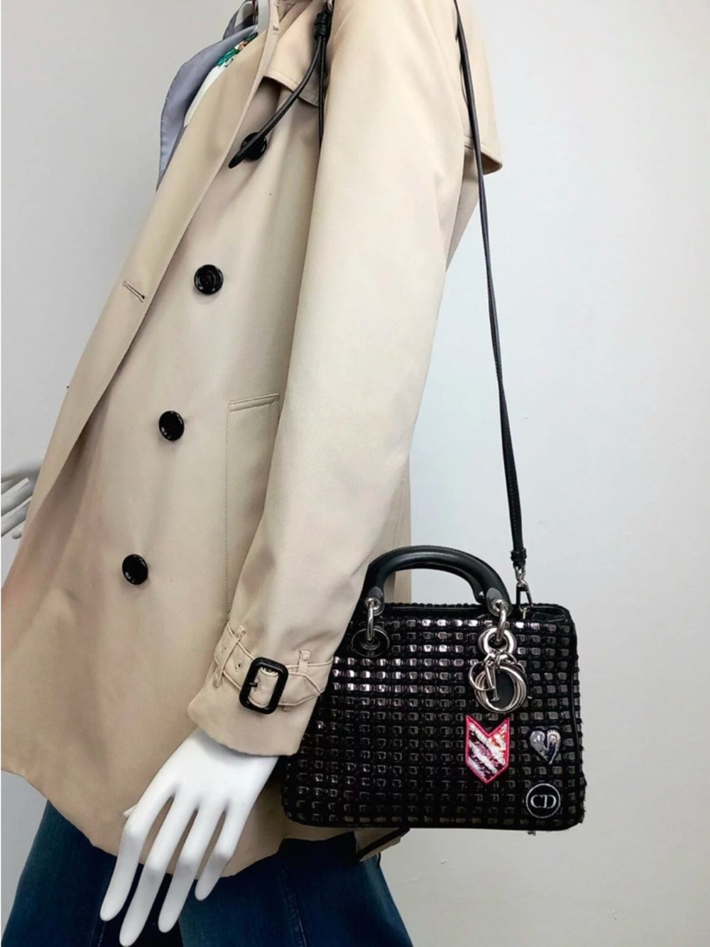 Rare Black DIOR Metallic Tweed Mini Diorissimo Bag
 *Authentic*